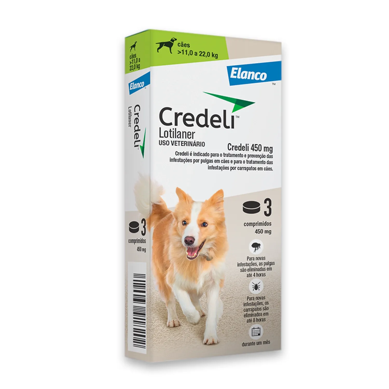 Antipulgas Credeli 450mg Cães 11 a 22kg